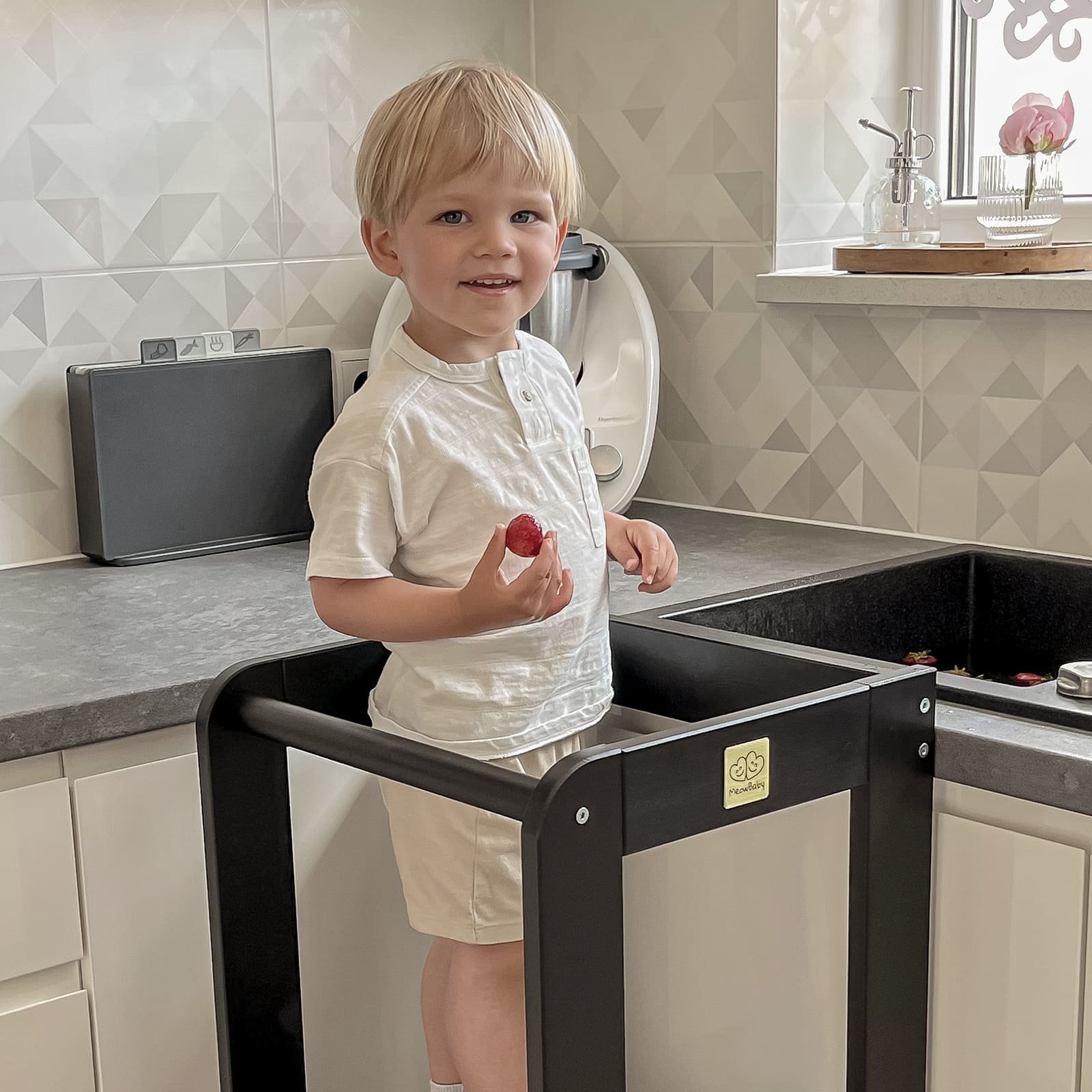 Montessori bokštelis, virtuvės pagalbininkas vaikui, medinis