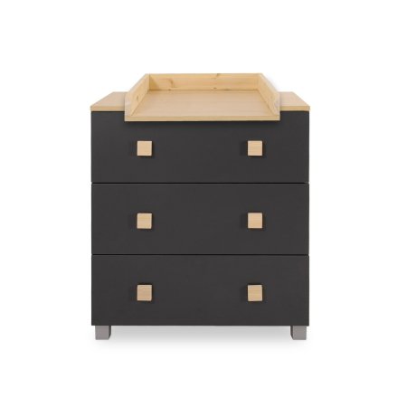 Komoda su vystymo lenta vaiko kambariui – Leonardo Anthracite and Wood
