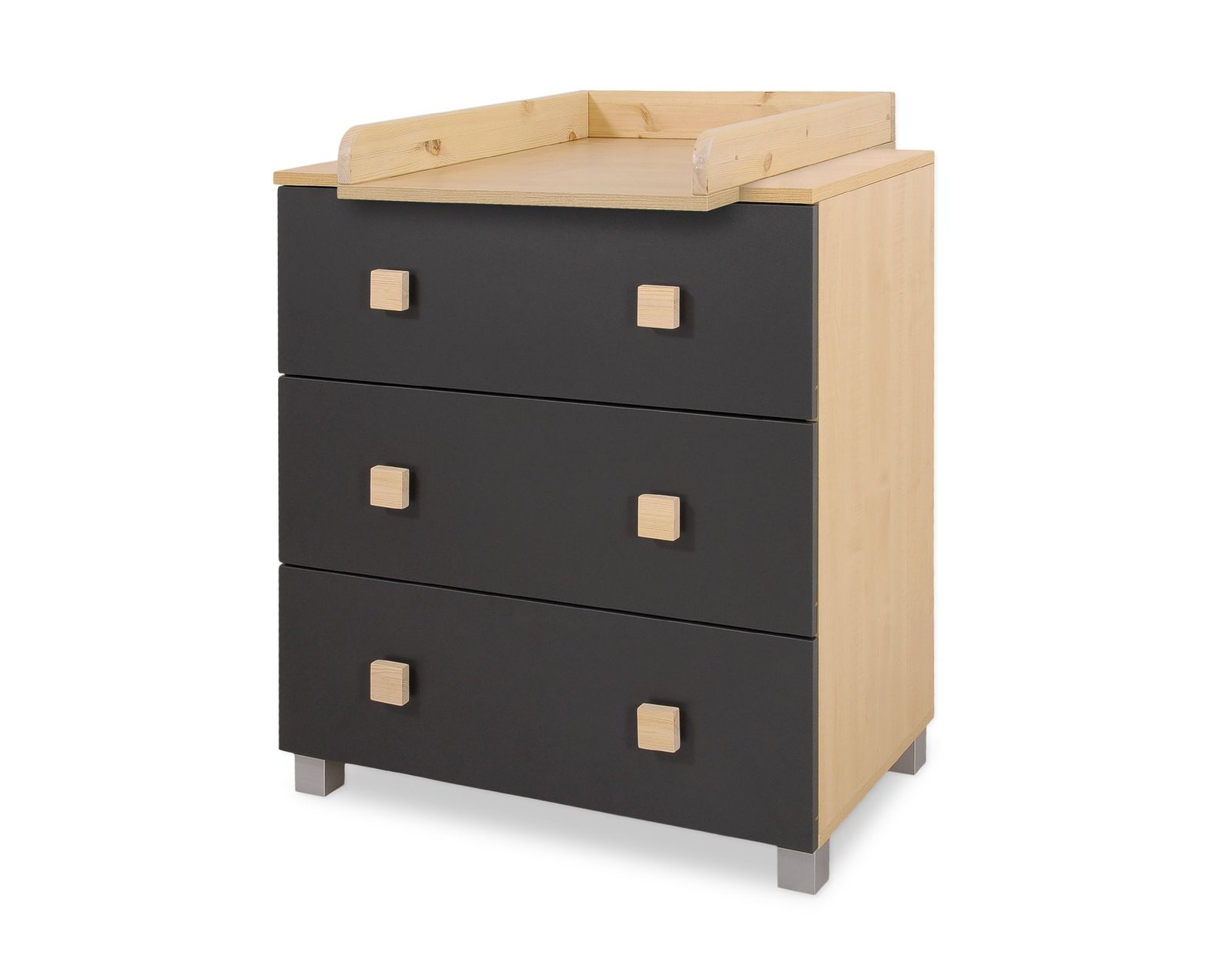 Komoda su vystymo lenta vaiko kambariui – Leonardo Anthracite and Wood
