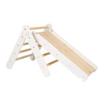 Montessori, pikler, laipiojimo trikampis, karstynė, medinis laipiojimo trikampis, čiuožykla