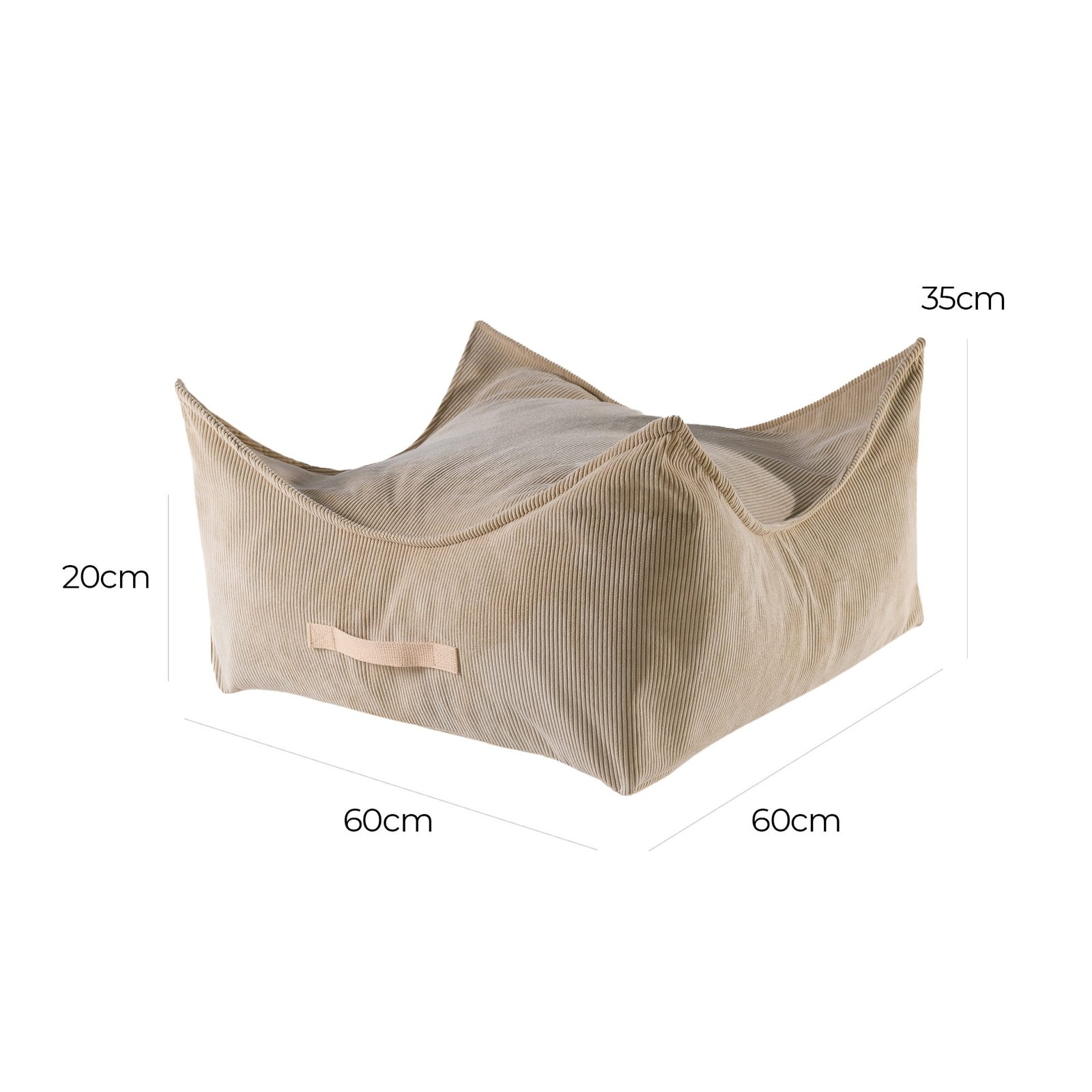 Vaikiškas pufas – Meowbaby Corduroy Square Sand