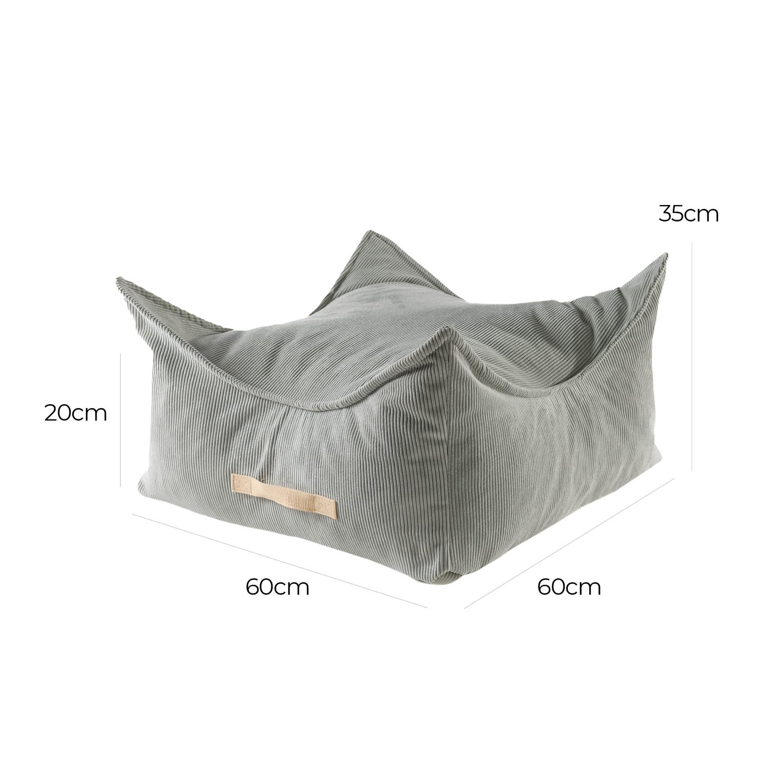 Vaikiškas pufas – Meowbaby Corduroy Square Grey