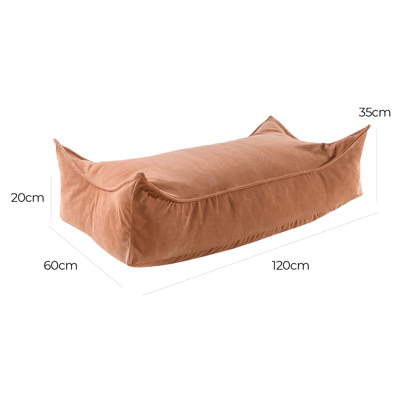 Vaikiškas pufas – Meowbaby Corduroy Rectangular Brick