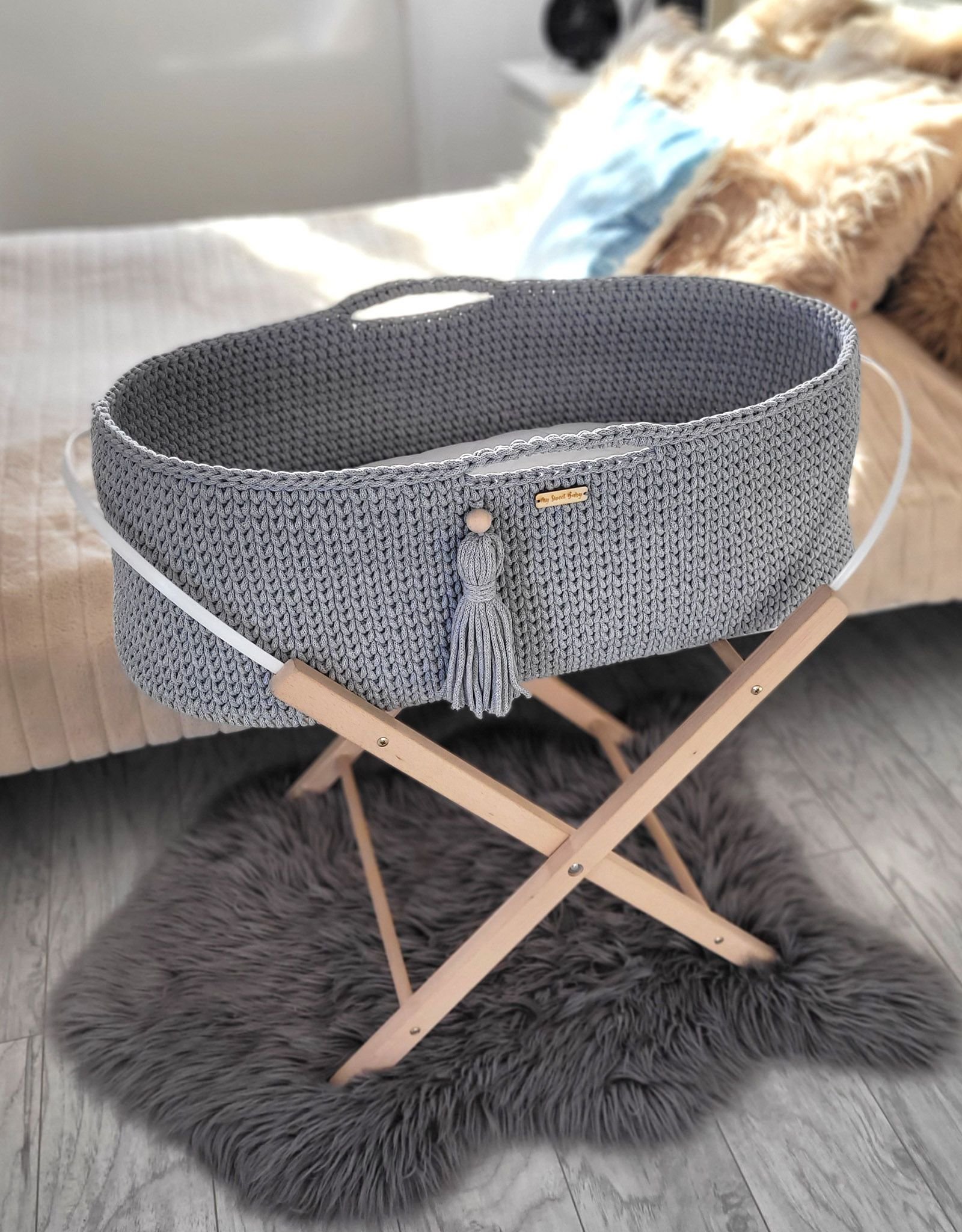 Kūdikio lopšys su rėmu – boho