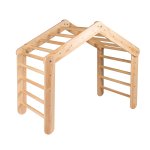 Montessori, pikler, laipiojimo trikampis, karstynė, medinis laipiojimo trikampis, čiuožykla